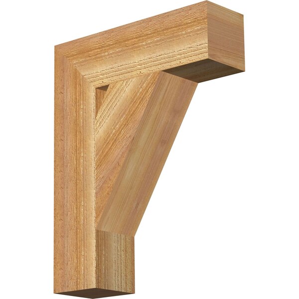 Ekena Millwork Traditional Block Rough Sawn Bracket, Western Red Cedar, 4"W x 14"D x 18"H BKT04X14X18TRA05RWR - main
